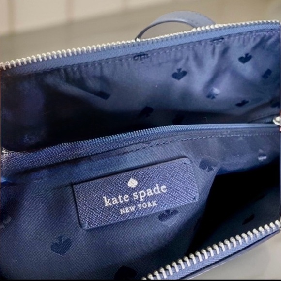 Kate Spade Lola Joely Glitter Tote Bag Large in Dusk Navy in GUC - Picture 4 of 10